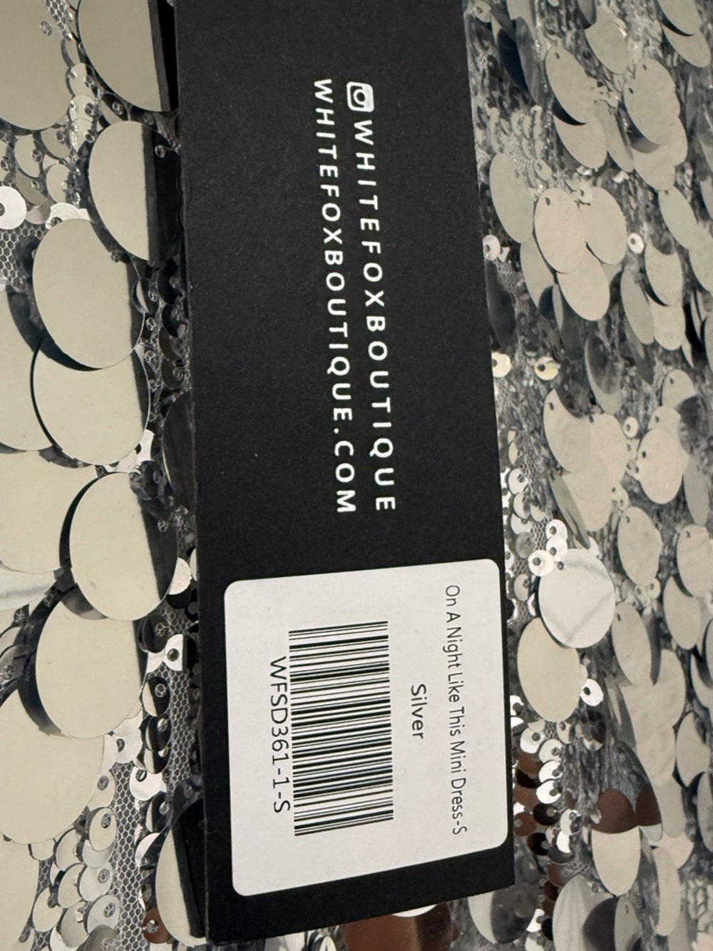 White Fox Boutique Silver Sequin Mini Dress - Picture 4 of 5